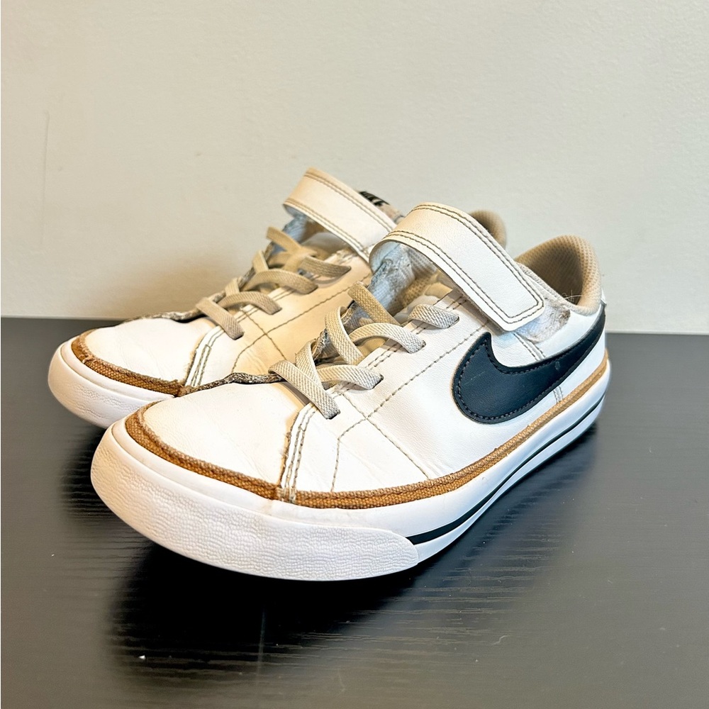 Nike Kids White and Tan Sneakers